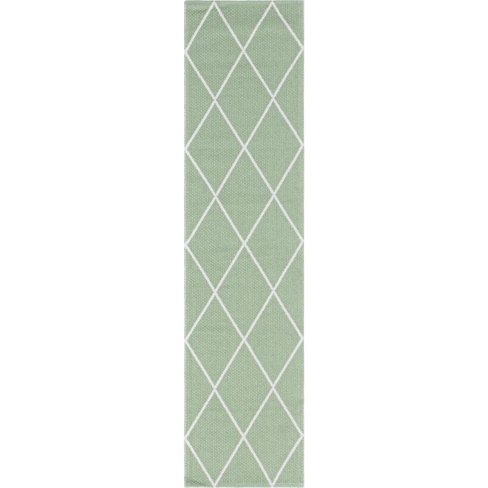 Diamond Decatur Rug, Green/Ivory (2' 2 x 7' 4). Picture 1
