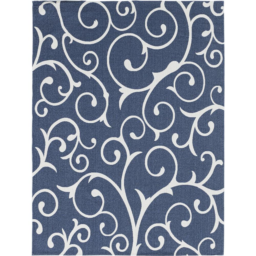 Scroll Decatur Rug, Navy Blue/Ivory (8' 5 x 11' 4). Picture 1