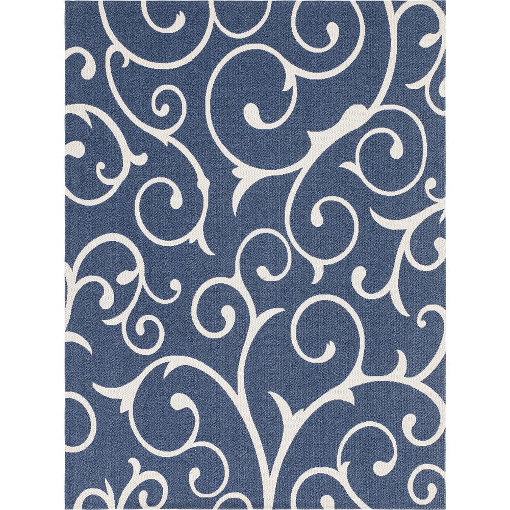 Scroll Decatur Rug, Navy Blue/Ivory (7' 5 x 10' 0). Picture 1