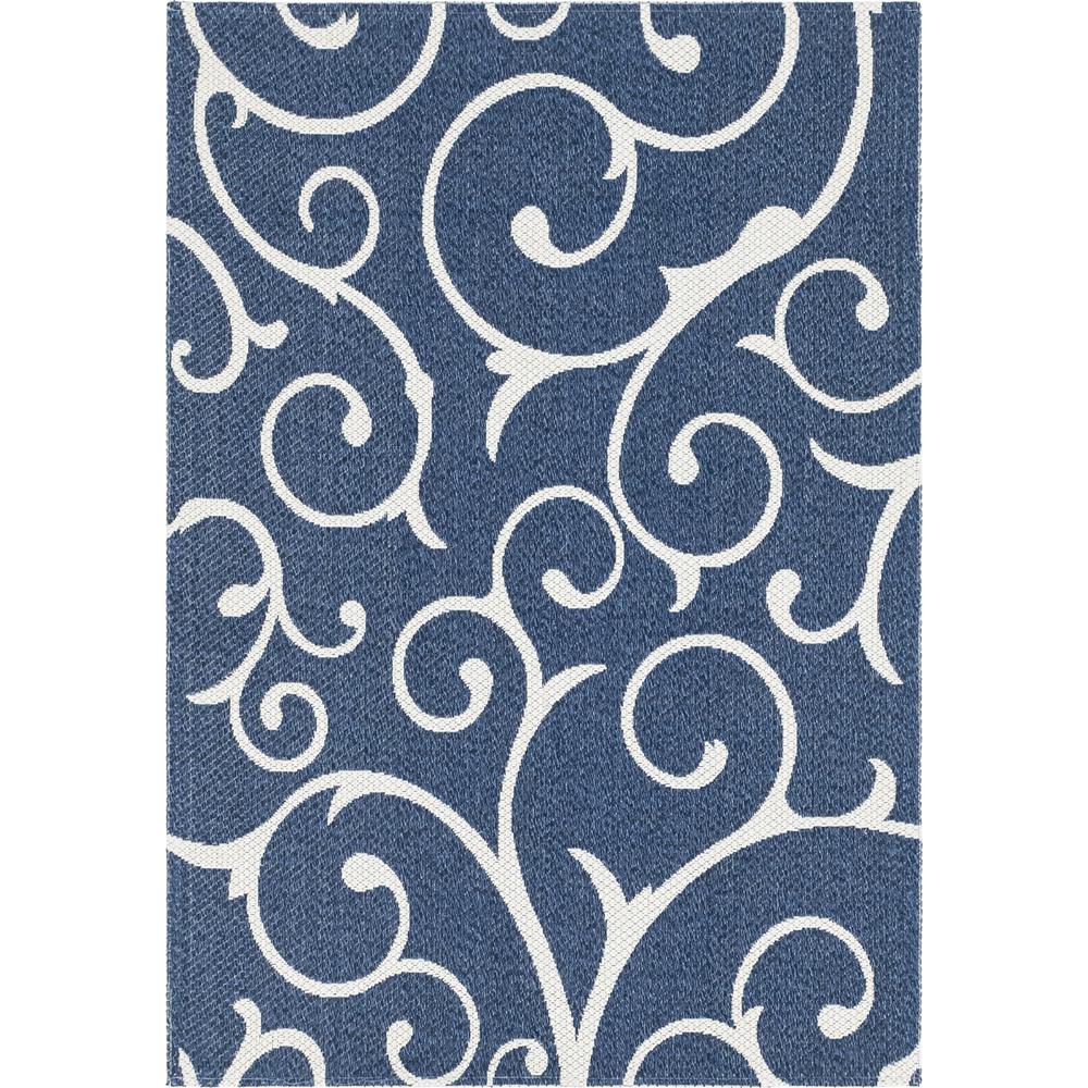 Scroll Decatur Rug, Navy Blue/Ivory (4' 2 x 6' 0). Picture 1