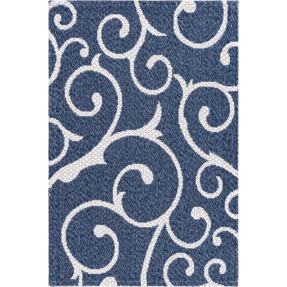 Scroll Decatur Rug, Navy Blue/Ivory (2' 2 x 3' 0). Picture 1