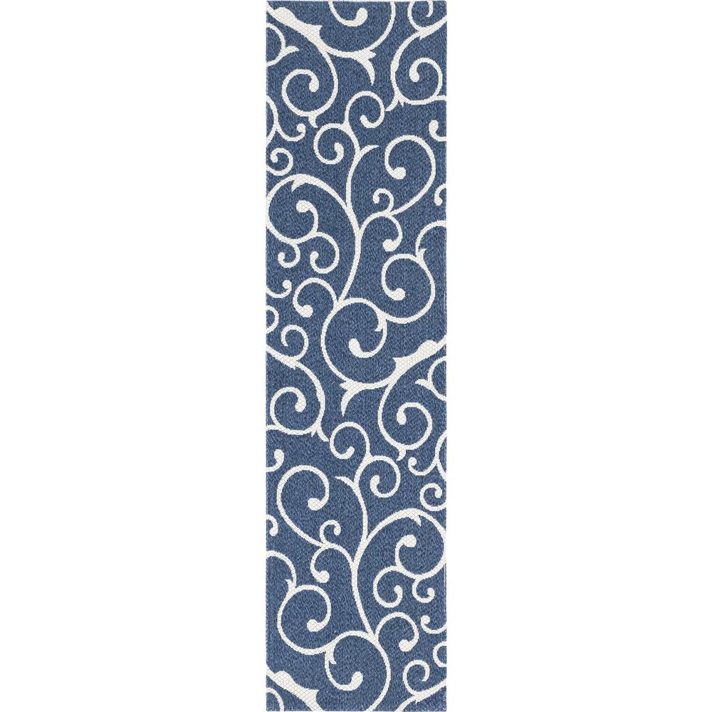 Scroll Decatur Rug, Navy Blue/Ivory (2' 2 x 7' 4). Picture 1