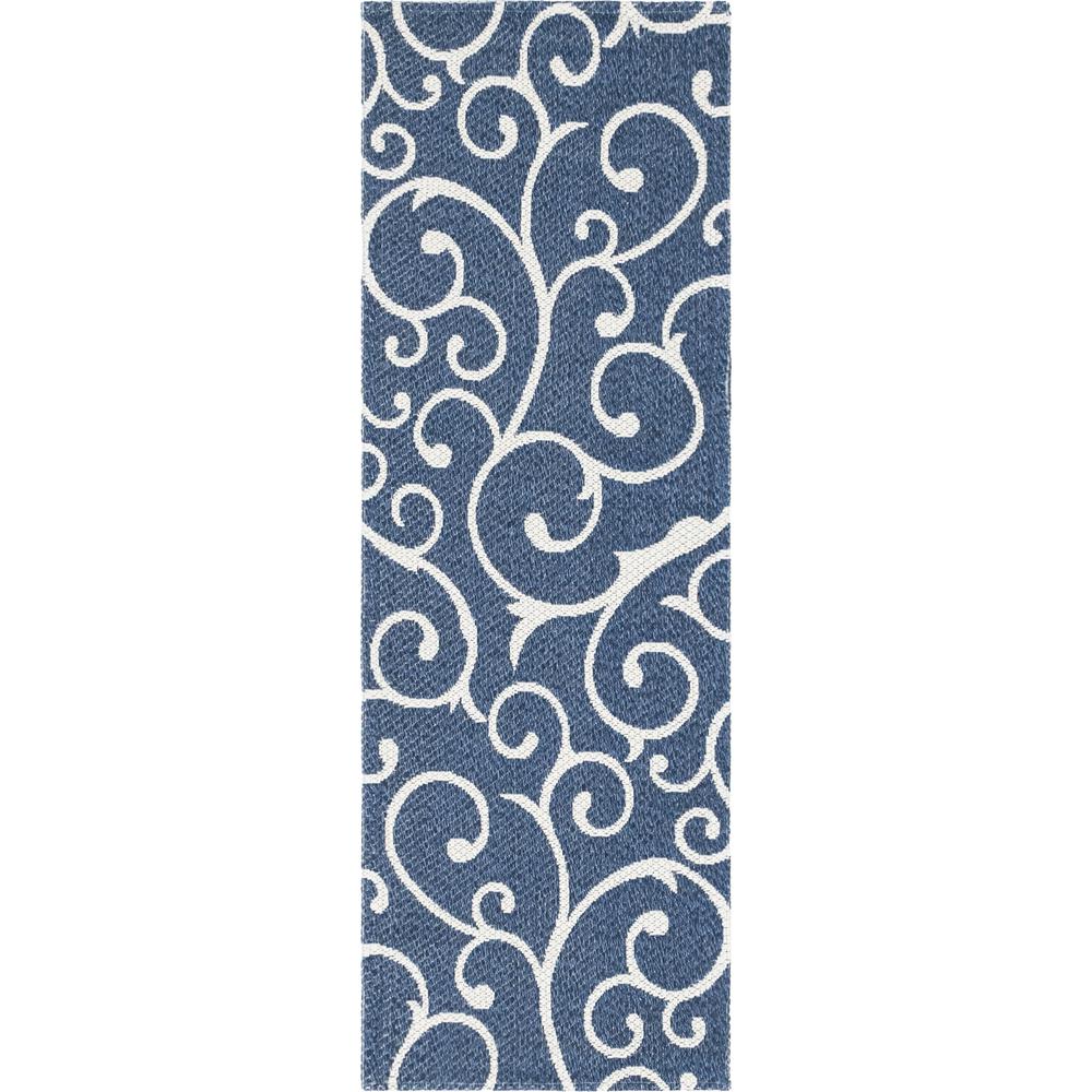 Scroll Decatur Rug, Navy Blue/Ivory (2' 2 x 6' 0). Picture 1