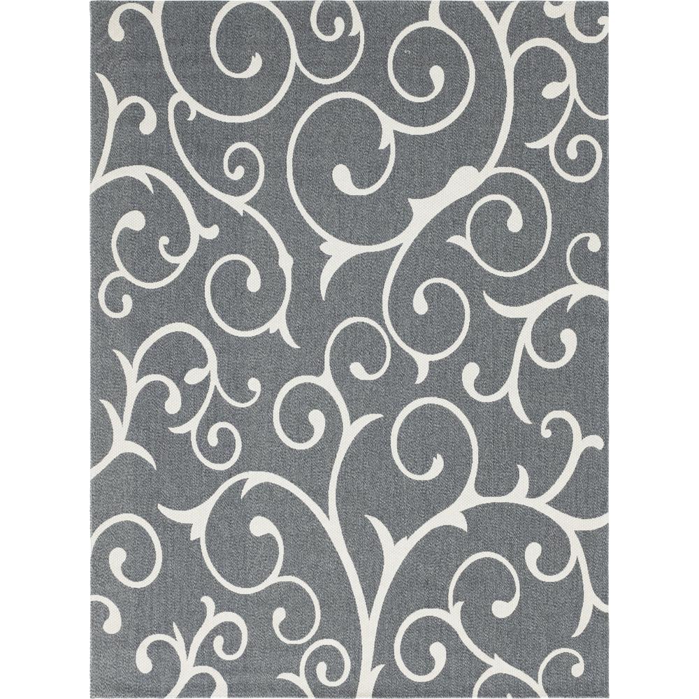 Scroll Decatur Rug, Dark Gray/Ivory (8' 5 x 11' 4). Picture 1