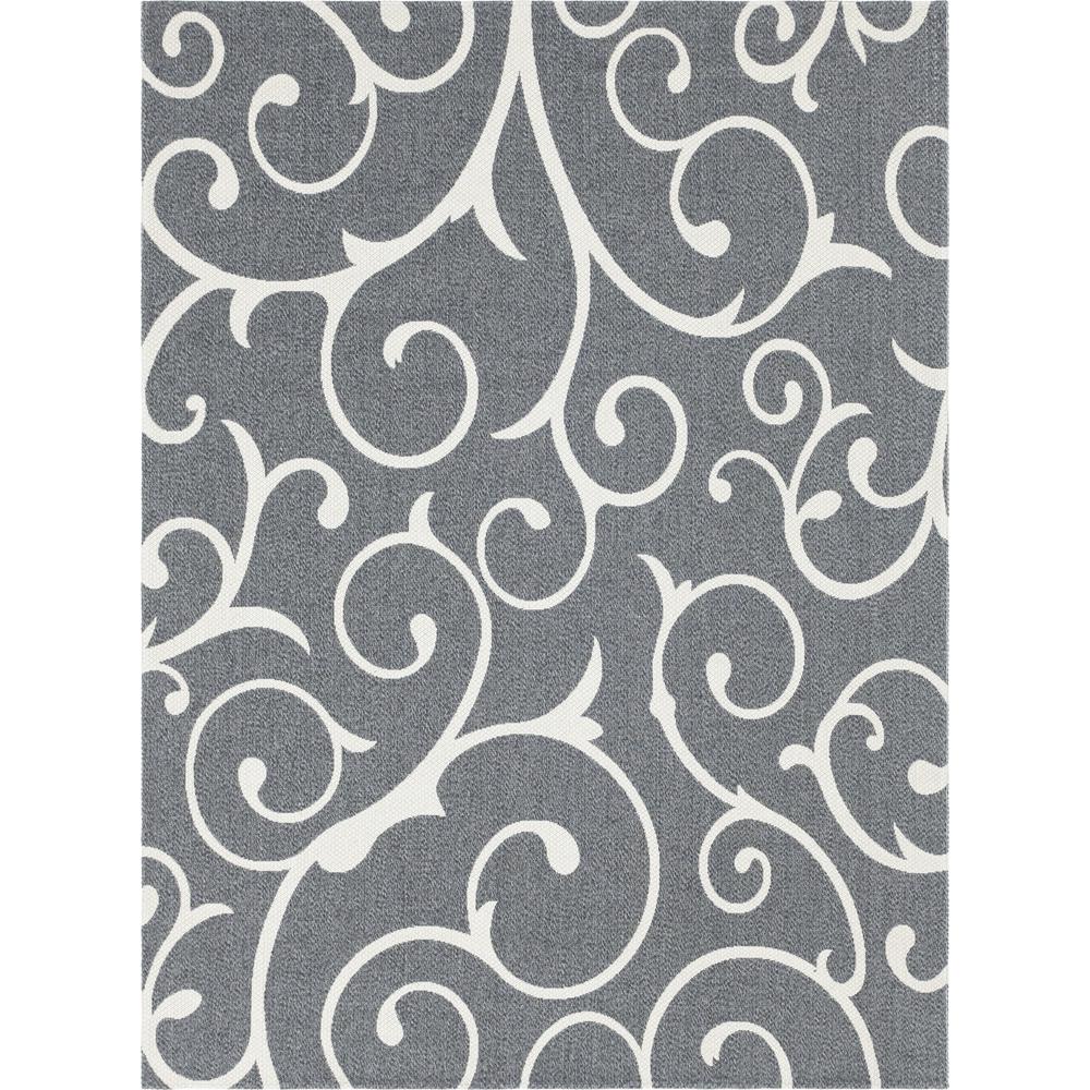 Scroll Decatur Rug, Dark Gray/Ivory (7' 5 x 10' 0). Picture 1