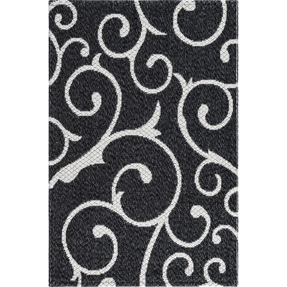 Scroll Decatur Rug, Black/Ivory (2' 2 x 3' 0). Picture 1