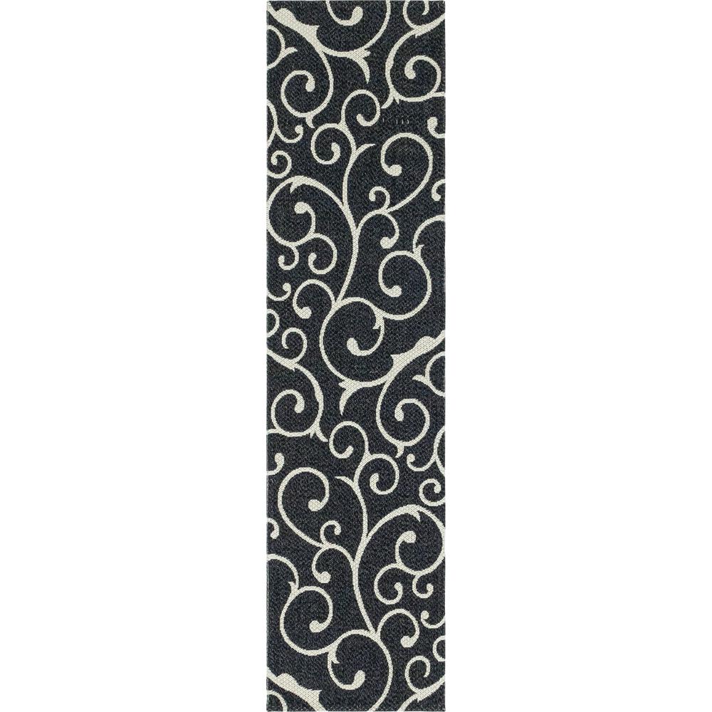 Scroll Decatur Rug, Black/Ivory (2' 2 x 7' 4). Picture 1