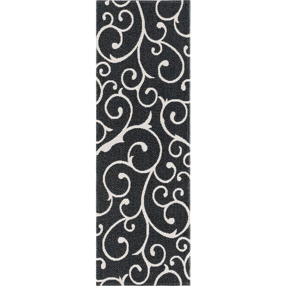 Scroll Decatur Rug, Black/Ivory (2' 2 x 6' 0). Picture 1