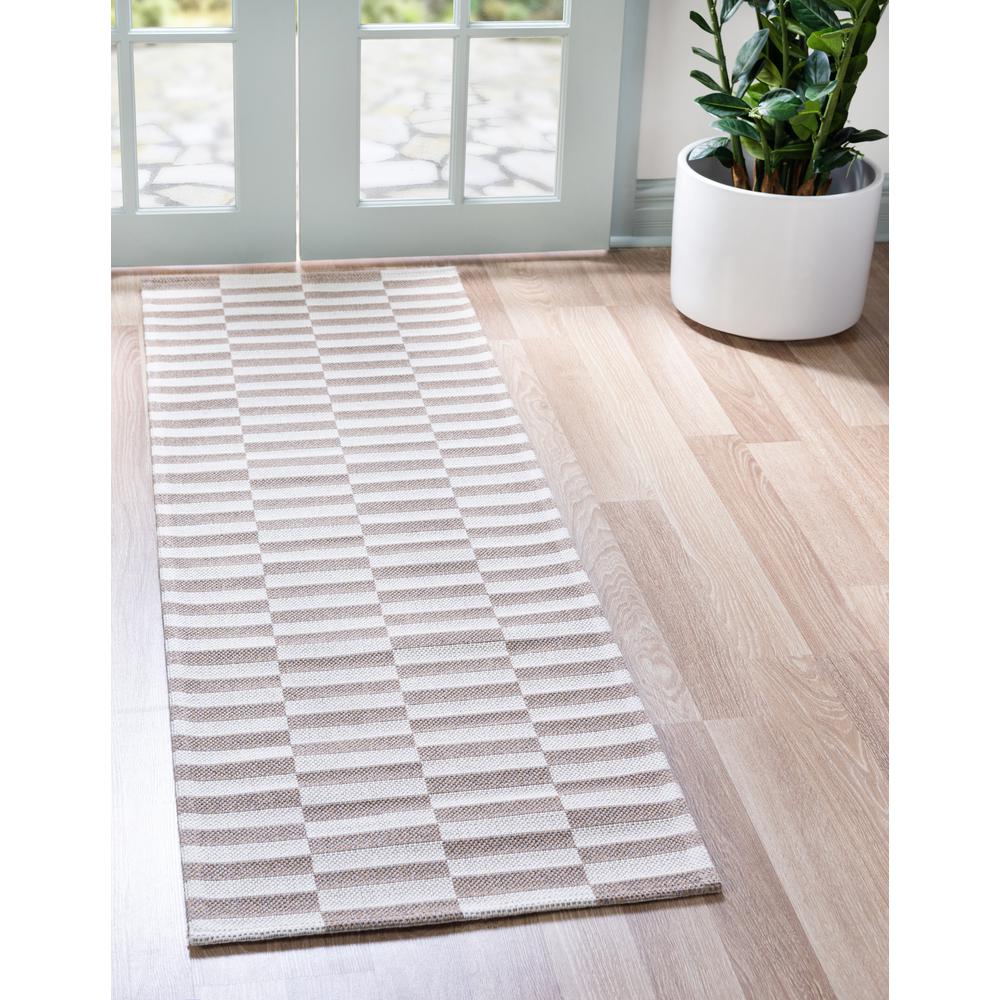 Striped Decatur Rug, Taupe/Ivory (2' 2 x 6' 0). Picture 2