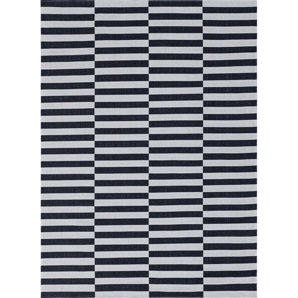 Striped Decatur Rug, Black/Ivory (7' 5 x 10' 0). Picture 1