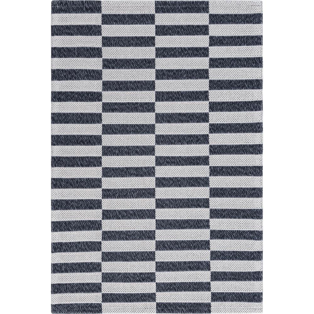 Striped Decatur Rug, Black/Ivory (2' 2 x 3' 0). Picture 1