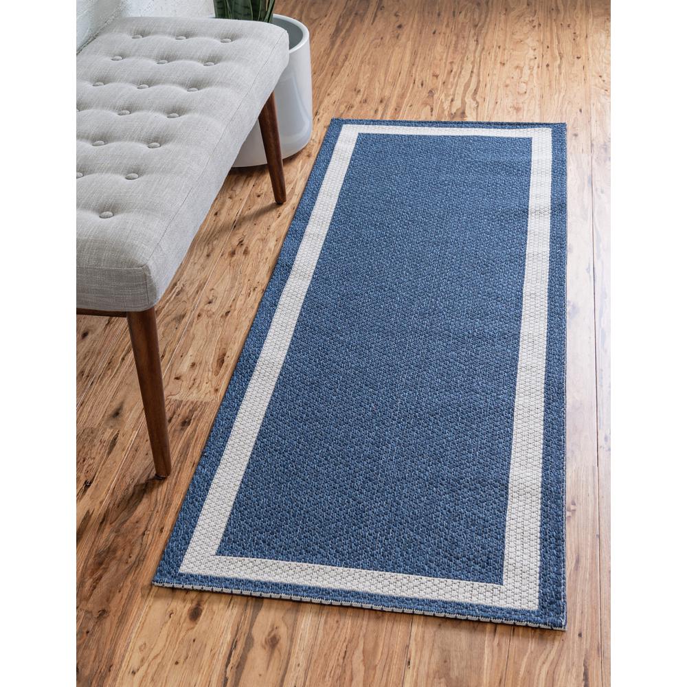 Border Decatur Rug, Navy Blue/Ivory (2' 2 x 6' 0). Picture 2