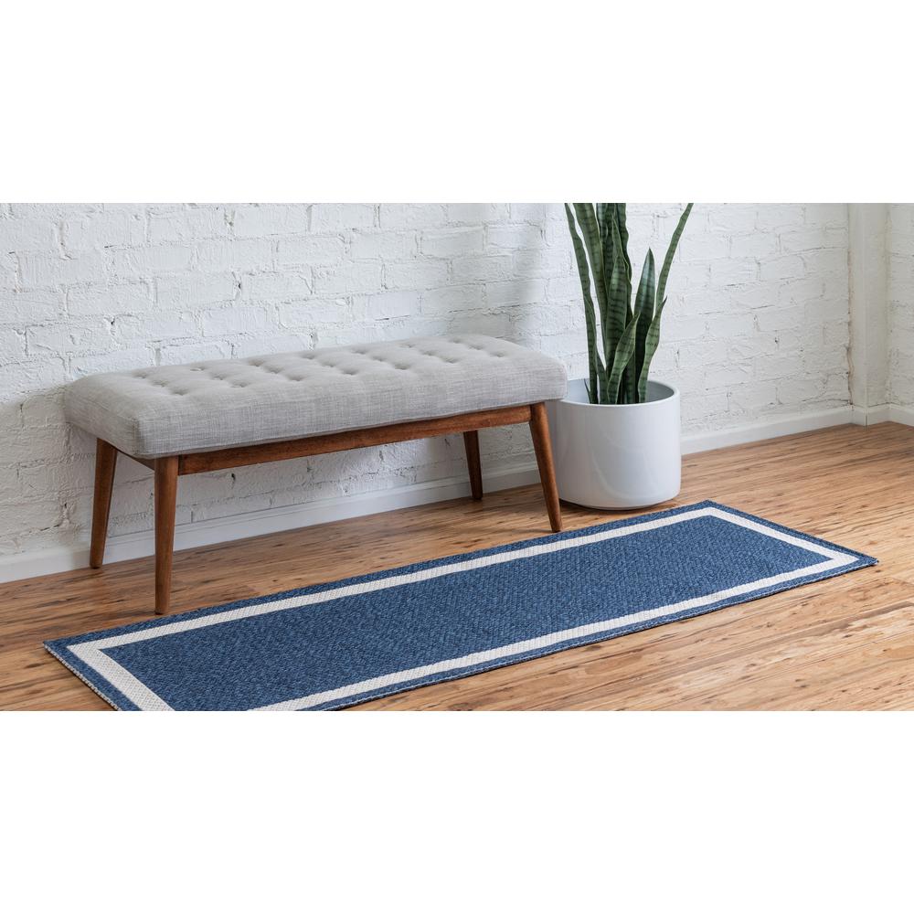 Border Decatur Rug, Navy Blue/Ivory (2' 2 x 6' 0). Picture 3