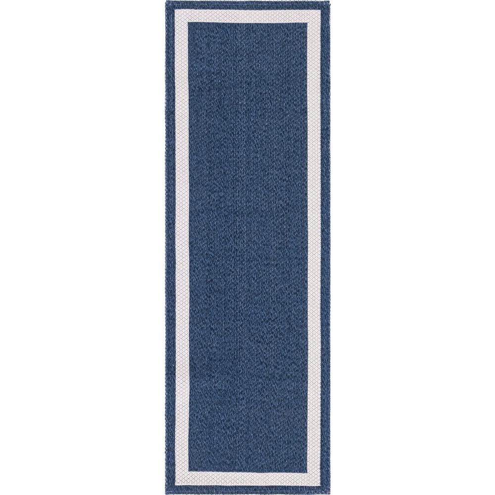 Border Decatur Rug, Navy Blue/Ivory (2' 2 x 6' 0). Picture 1
