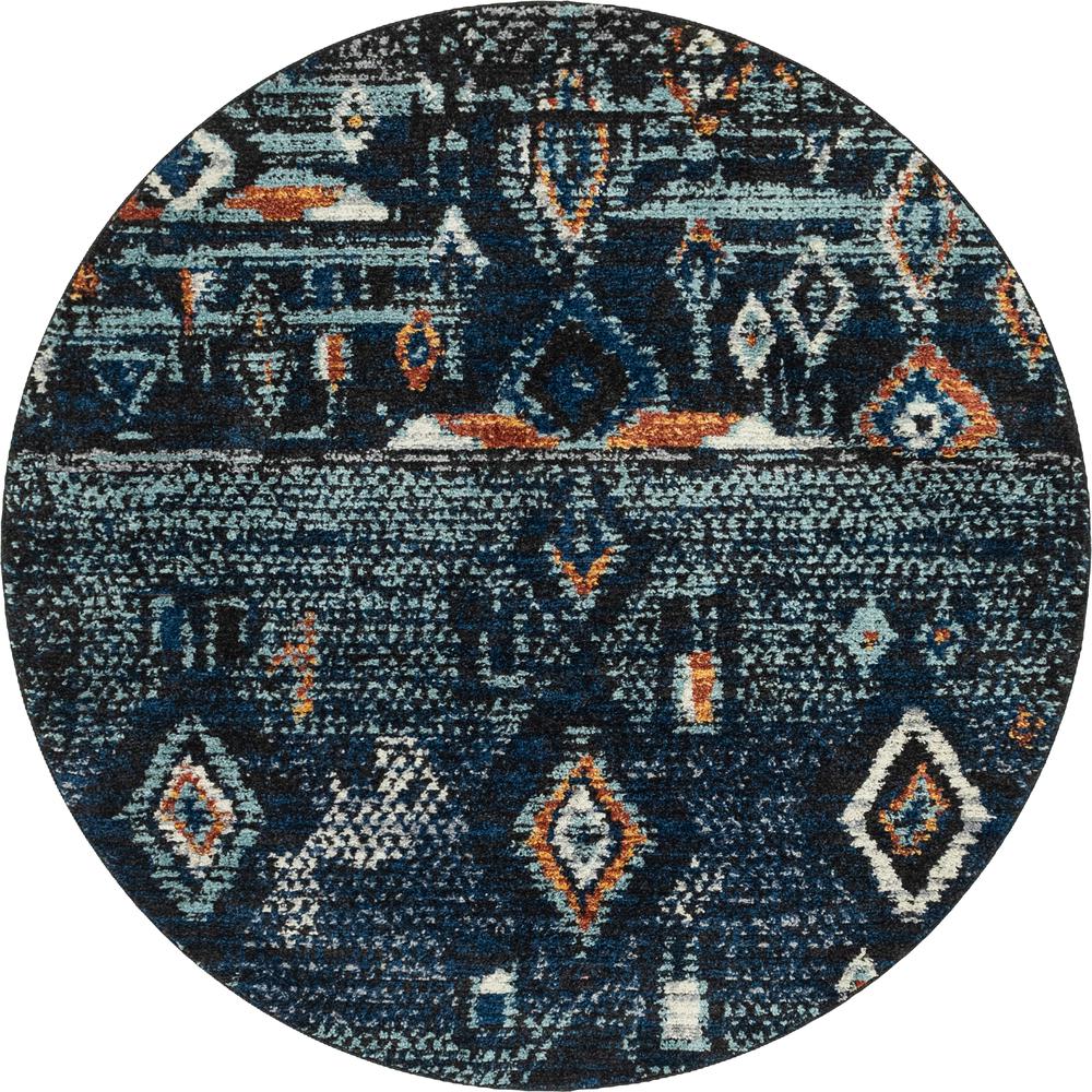 Palace Arabia Rug, Navy Blue (7' 0 x 7' 0). Picture 1
