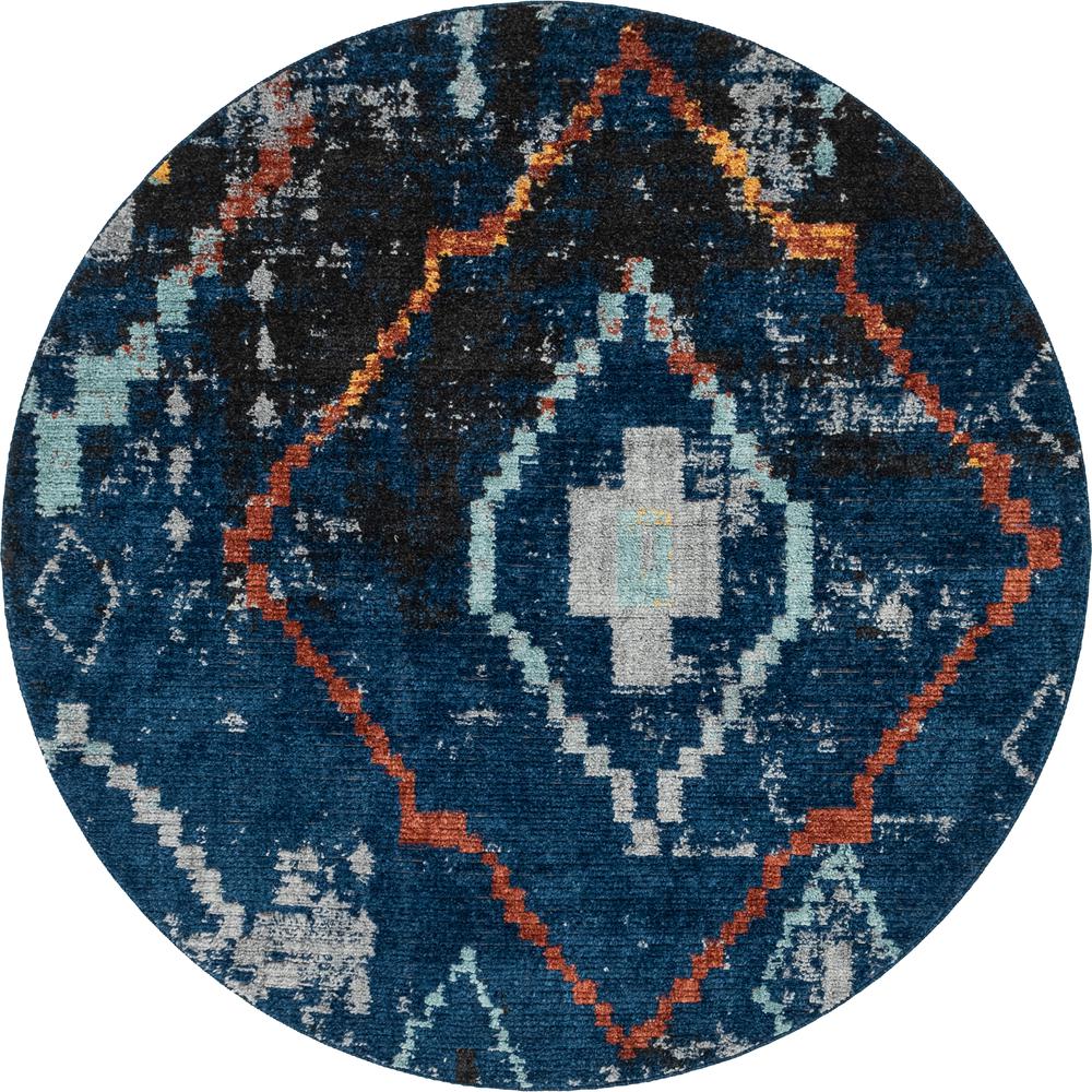 Rif Arabia Rug, Navy Blue (7' 0 x 7' 0). Picture 1