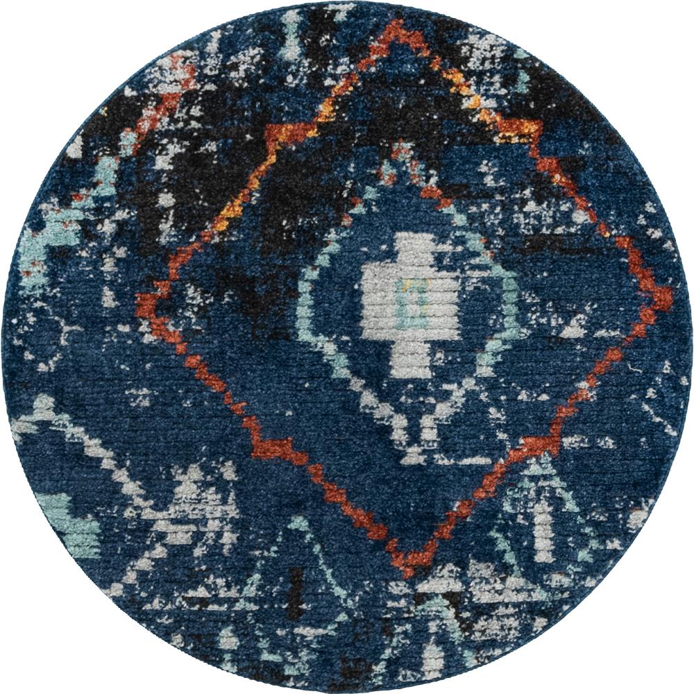 Rif Arabia Rug, Navy Blue (4' 0 x 4' 0). Picture 1
