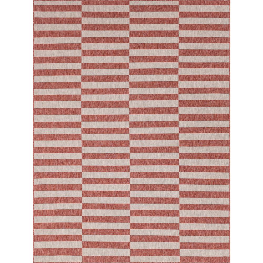 Unique Loom Outdoor Striped Rug. Picture 1