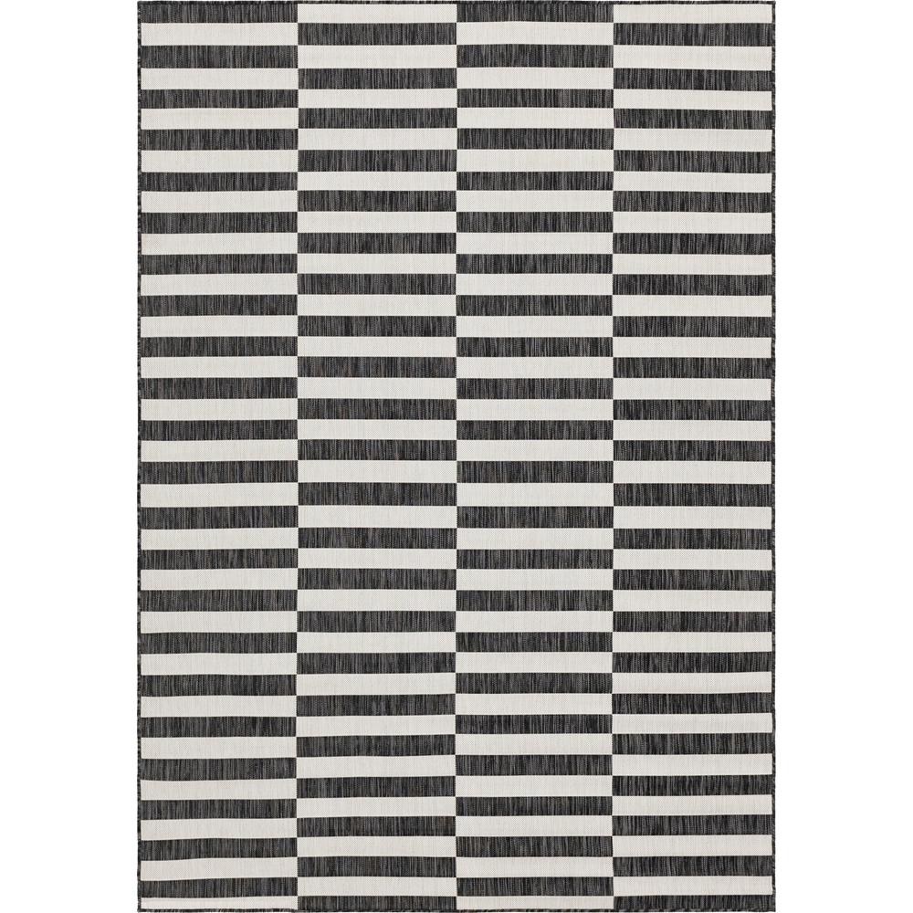 Unique Loom Outdoor Striped Rug. Picture 1