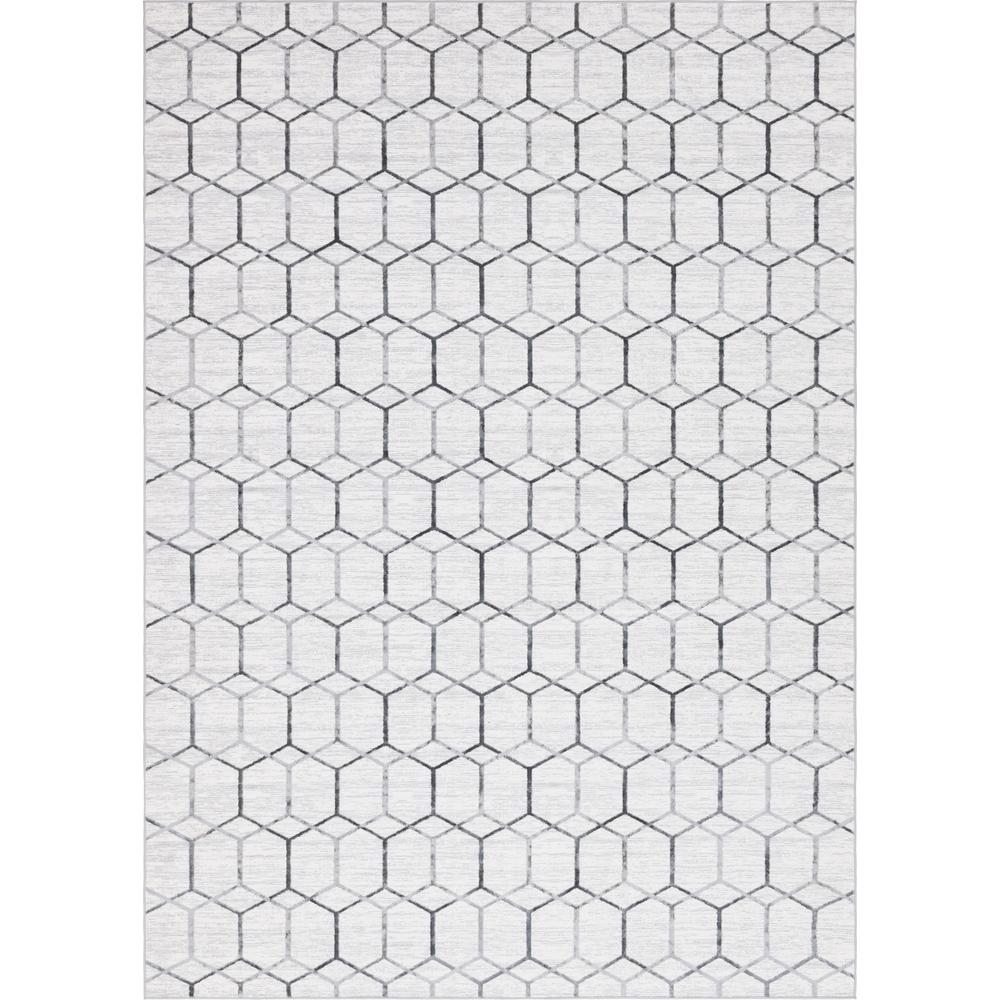 Matrix Trellis Tile Rug, Ivory/Gray (9' 10 x 14' 0). Picture 1
