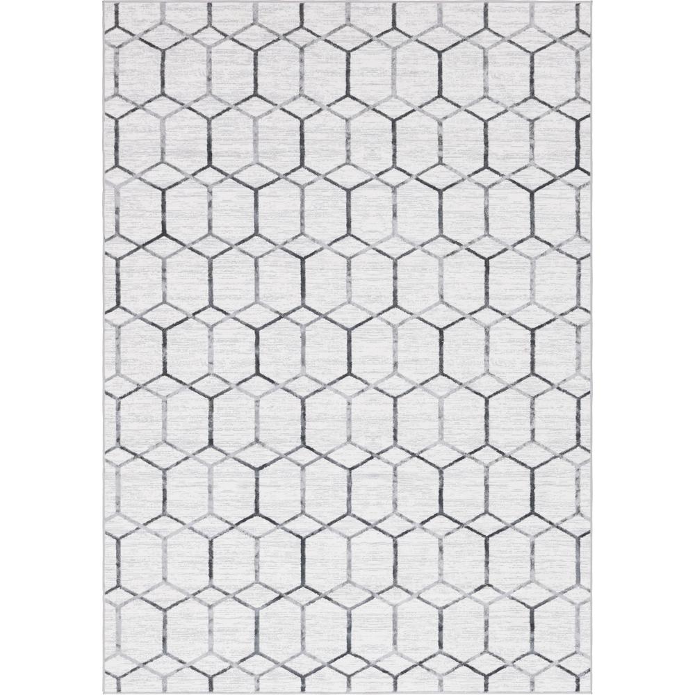 Matrix Trellis Tile Rug, Ivory/Gray (7' 0 x 10' 0). Picture 1