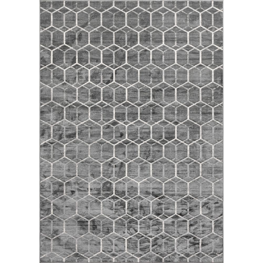 Matrix Trellis Tile Rug, Gray/Ivory (9' 10 x 14' 0). Picture 1
