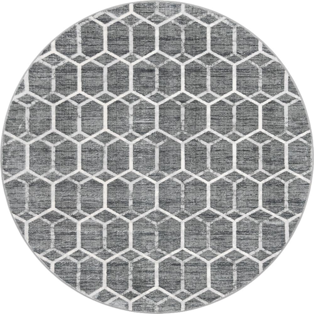 Matrix Trellis Tile Rug, Gray/Ivory (8' 0 x 8' 0). Picture 1