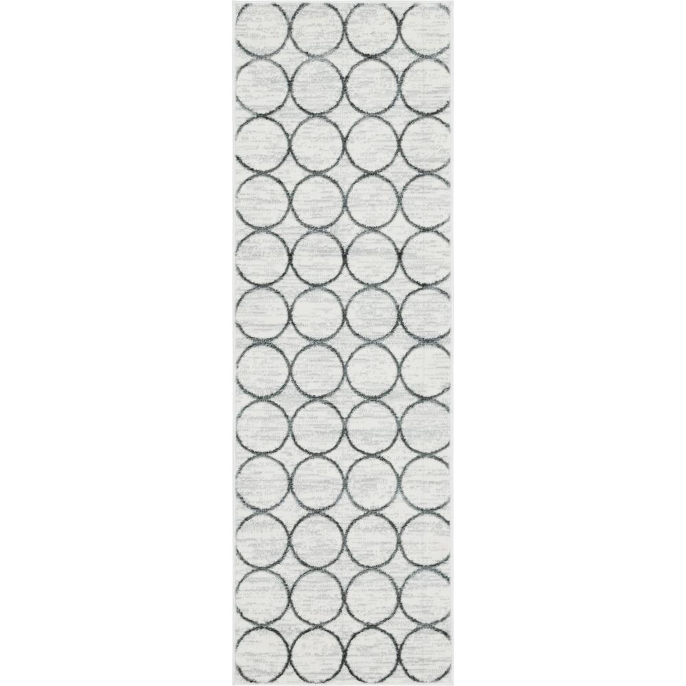 Matrix Trellis Dots Rug, Ivory/Light Gray (2' 0 x 6' 0). Picture 1