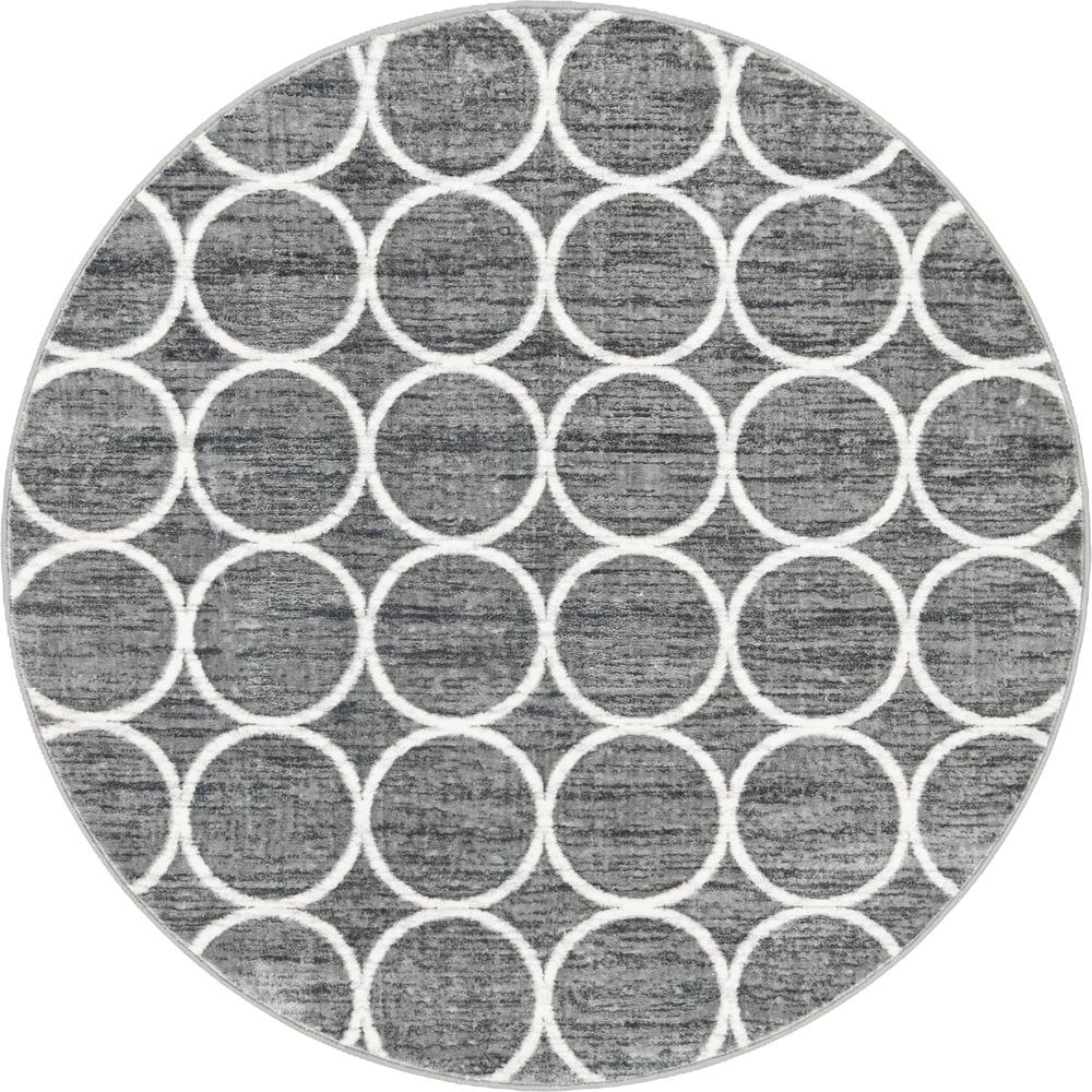 Matrix Trellis Dots Rug, Dark Gray/Light Gray (5' 0 x 5' 0). Picture 1