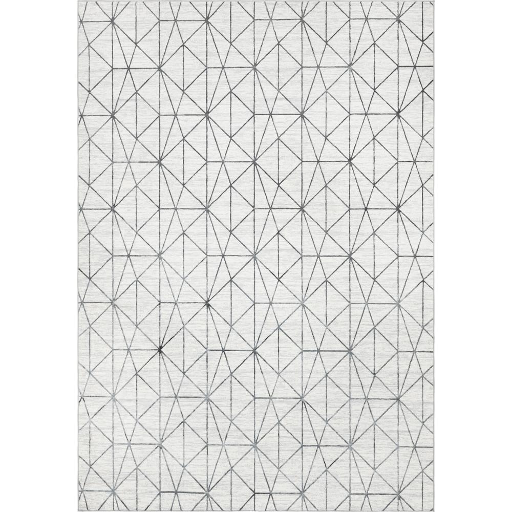 Matrix Trellis Geometric Rug, Ivory/Gray (9' 10 x 14' 0). Picture 1