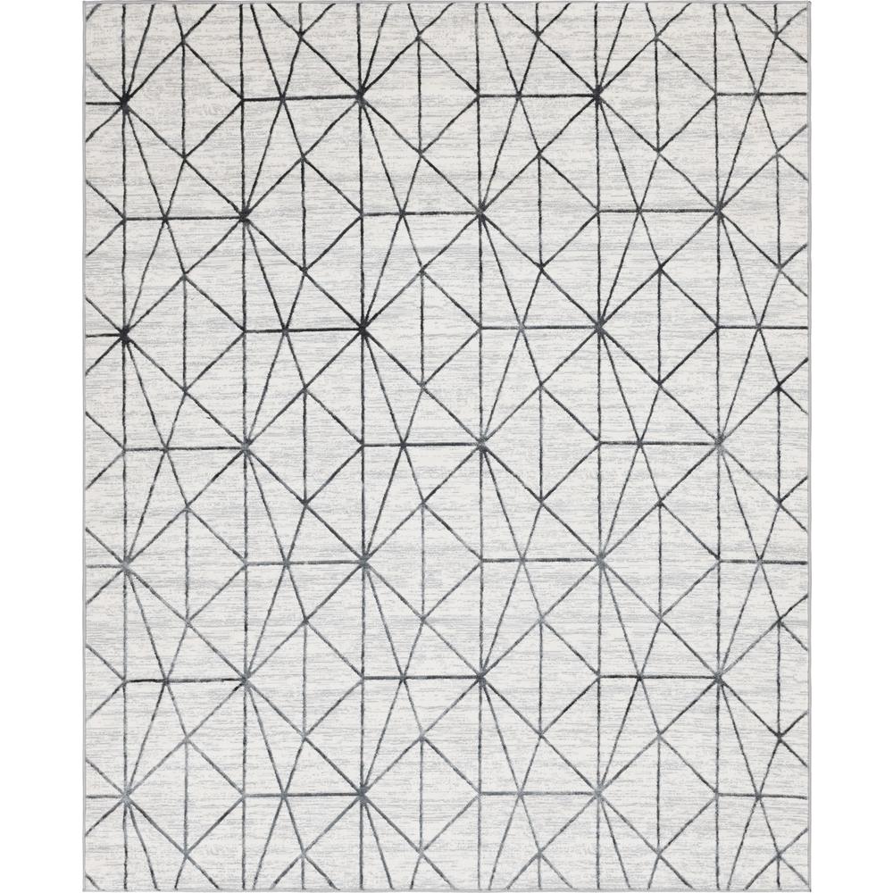 Matrix Trellis Geometric Rug, Ivory/Gray (8' 0 x 10' 0). Picture 1