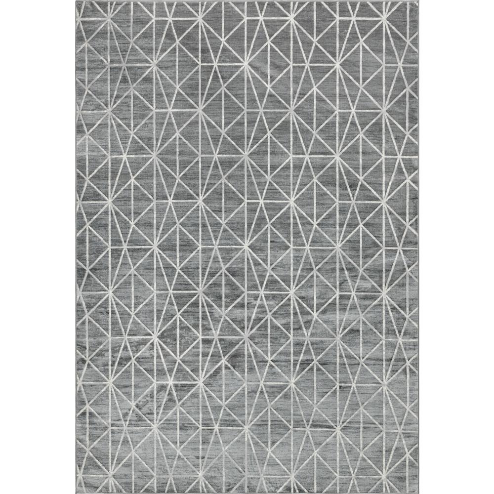 Matrix Trellis Geometric Rug, Dark Gray/Ivory (9' 10 x 14' 0). Picture 1