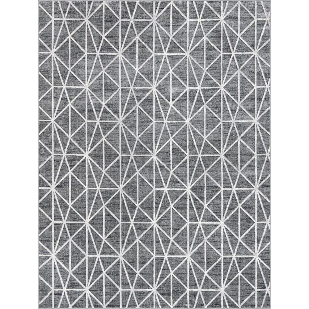 Matrix Trellis Geometric Rug, Dark Gray/Ivory (9' 0 x 12' 0). Picture 1