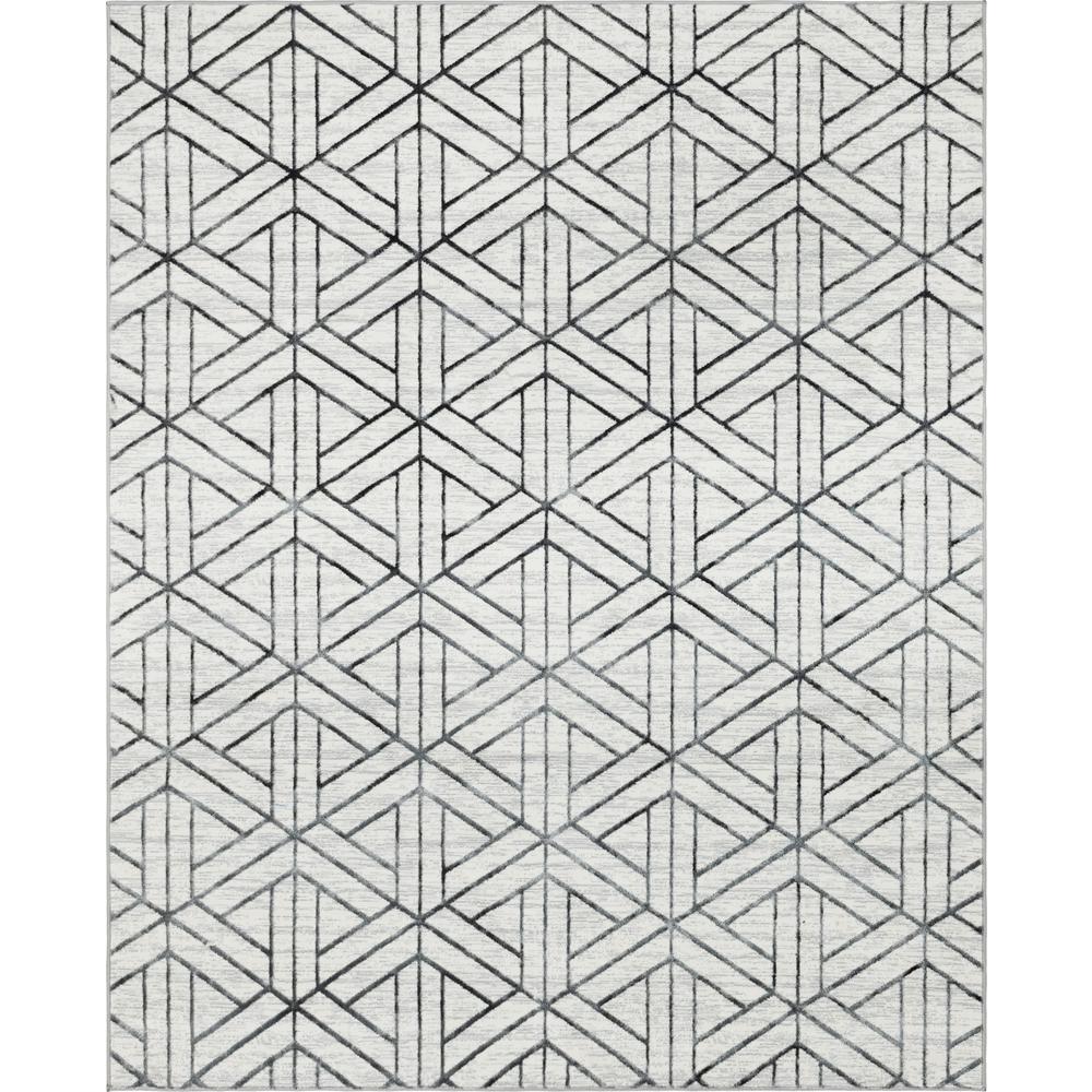 Matrix Trellis Motif Rug, Ivory/Gray (8' 0 x 10' 0). Picture 1