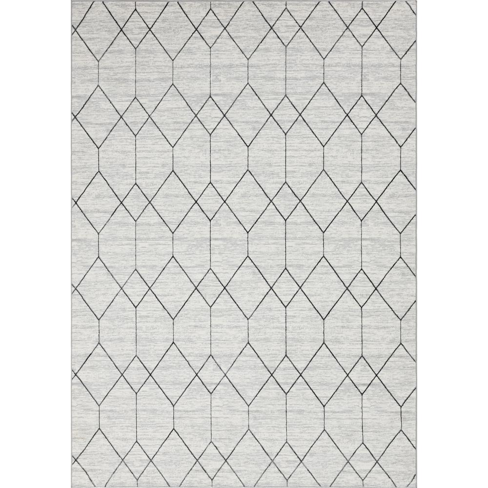 Matrix Trellis Deco Rug, Ivory/Gray (9' 10 x 14' 0). Picture 1