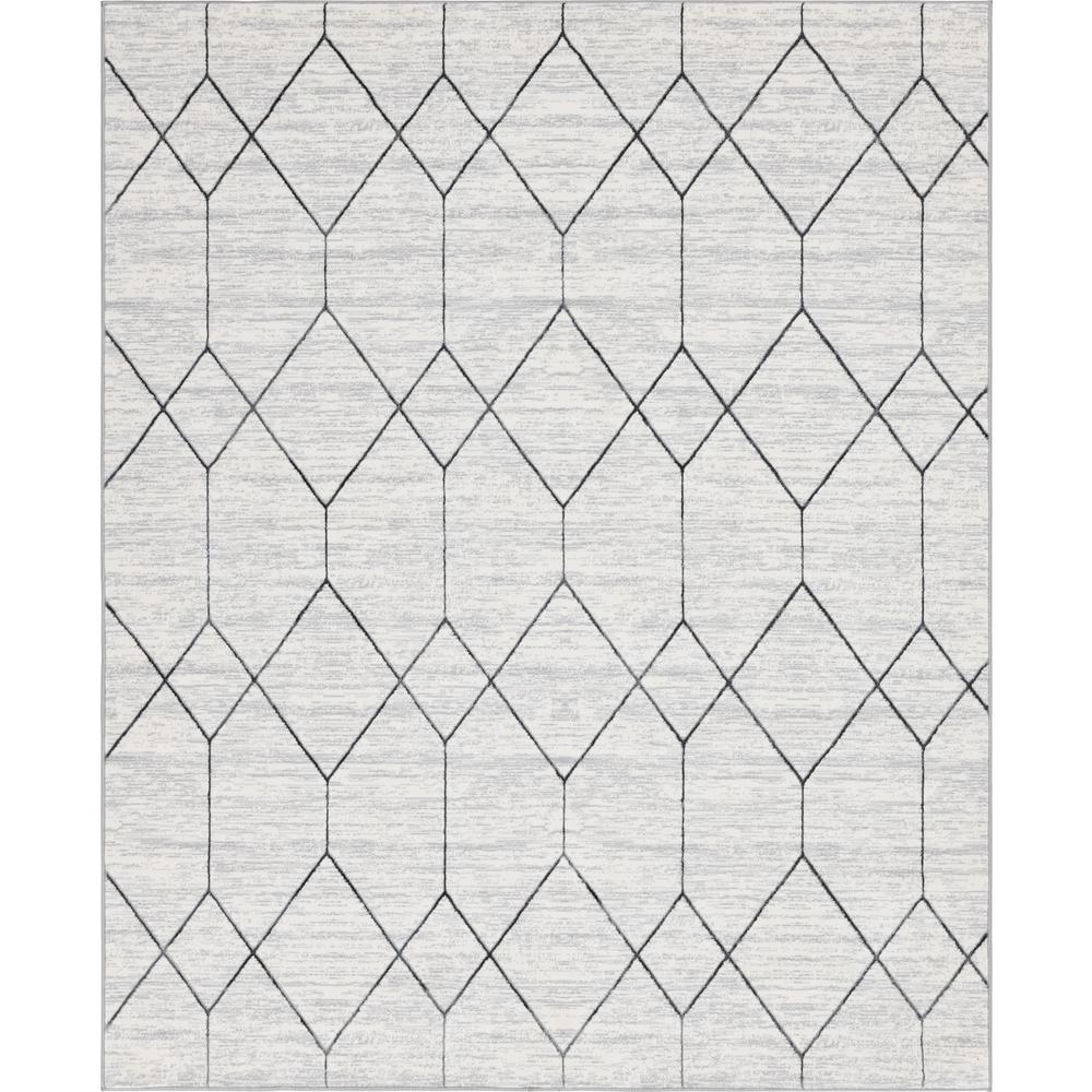 Matrix Trellis Deco Rug, Ivory/Gray (8' 0 x 10' 0). Picture 1