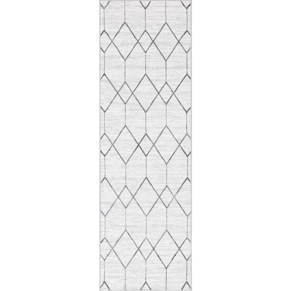 Matrix Trellis Deco Rug, Ivory/Gray (3' 0 x 10' 0). Picture 1