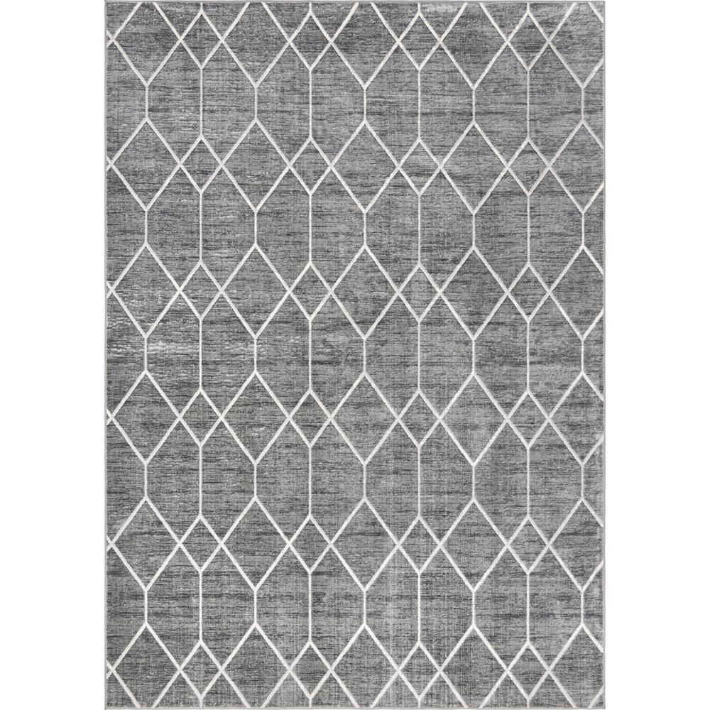 Matrix Trellis Deco Rug, Dark Gray/Gray (9' 10 x 14' 0). Picture 1