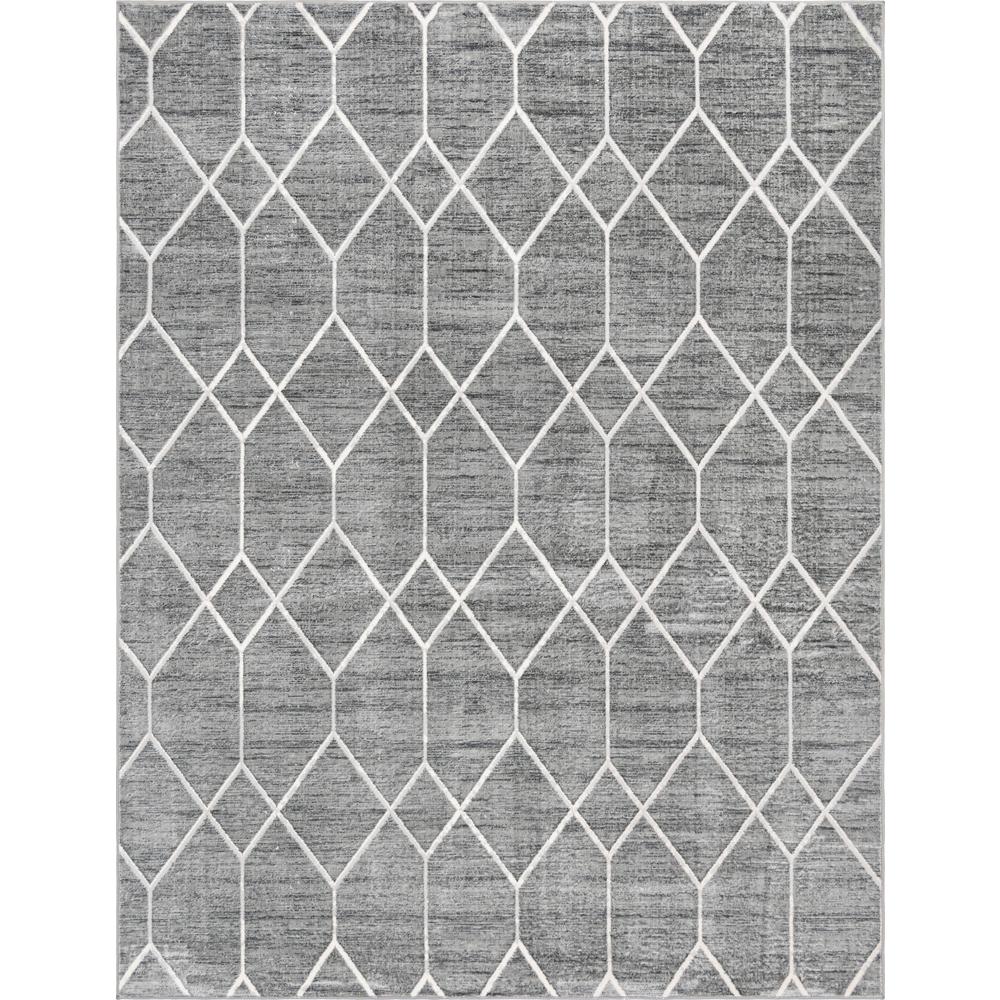 Matrix Trellis Deco Rug, Dark Gray/Gray (9' 0 x 12' 0). Picture 1