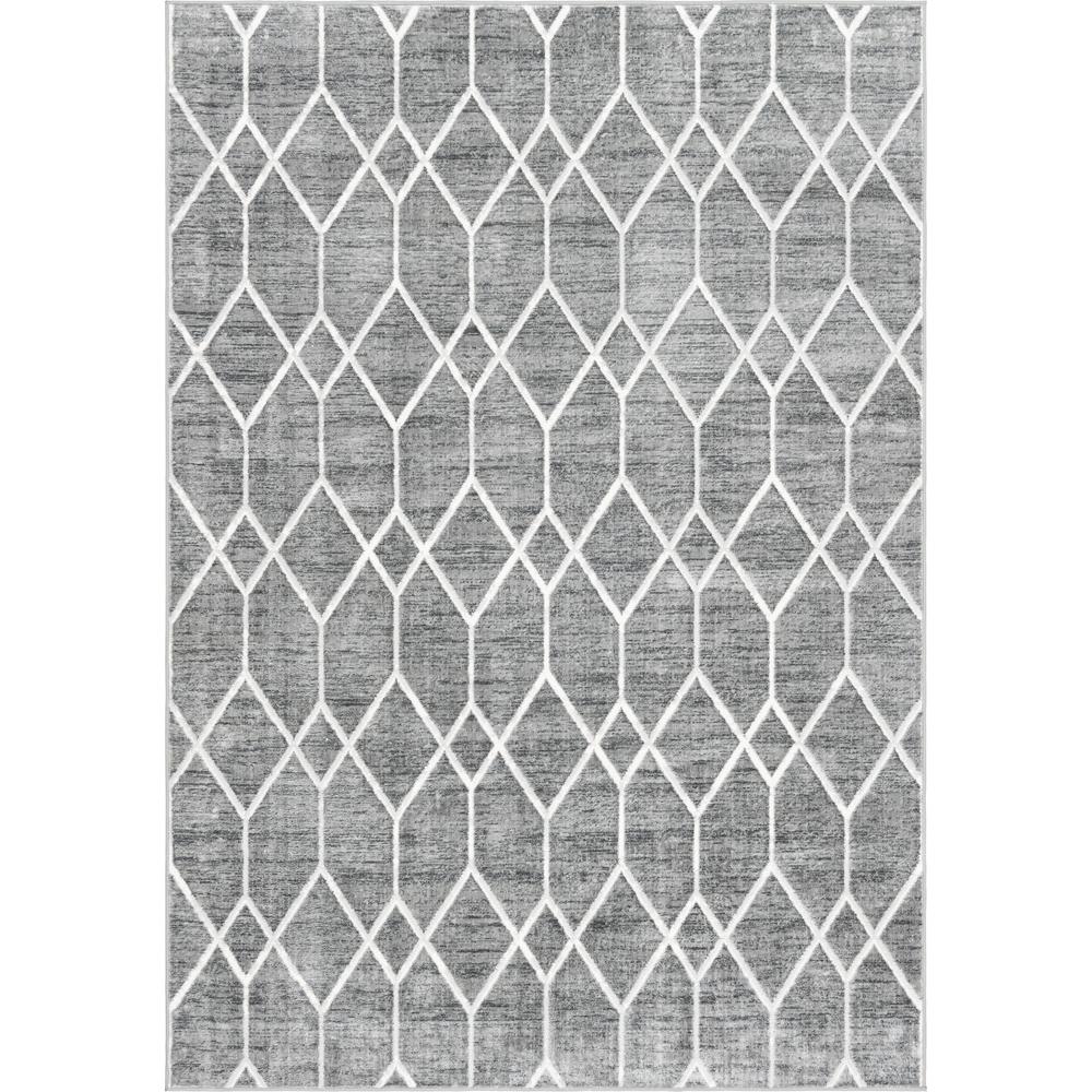 Matrix Trellis Deco Rug, Dark Gray/Gray (7' 0 x 10' 0). Picture 1