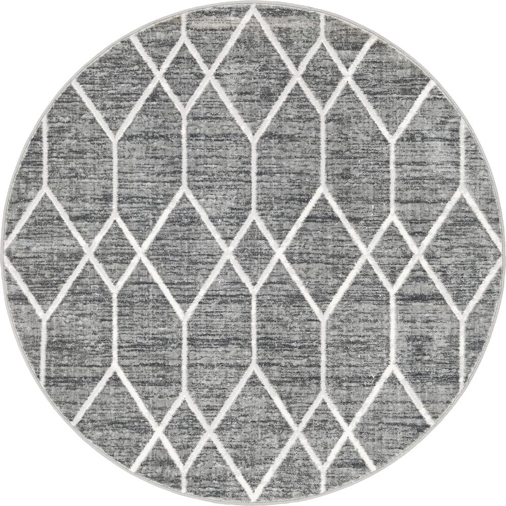 Matrix Trellis Deco Rug, Dark Gray/Gray (5' 0 x 5' 0). Picture 1