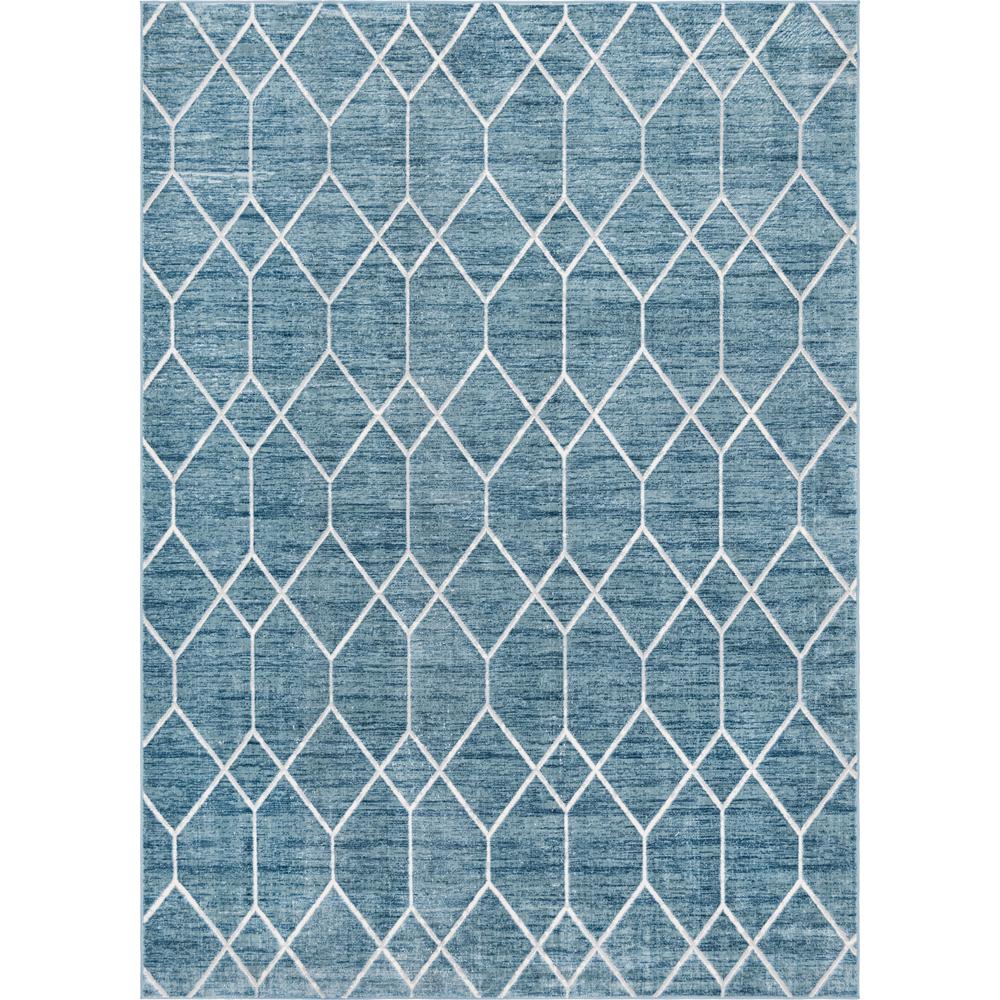 Matrix Trellis Deco Rug, Blue/Ivory (9' 10 x 14' 0). Picture 1