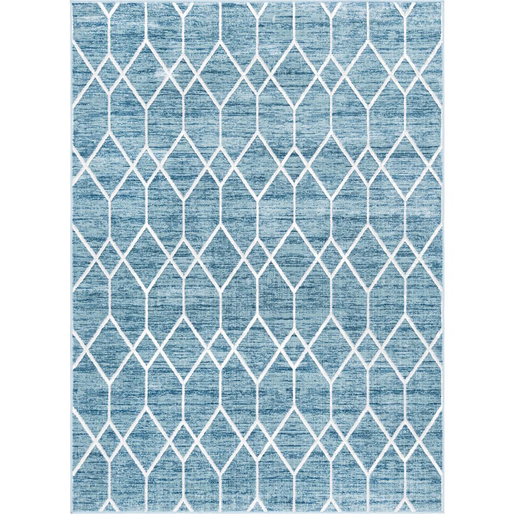 Matrix Trellis Deco Rug, Blue/Ivory (7' 0 x 10' 0). Picture 1