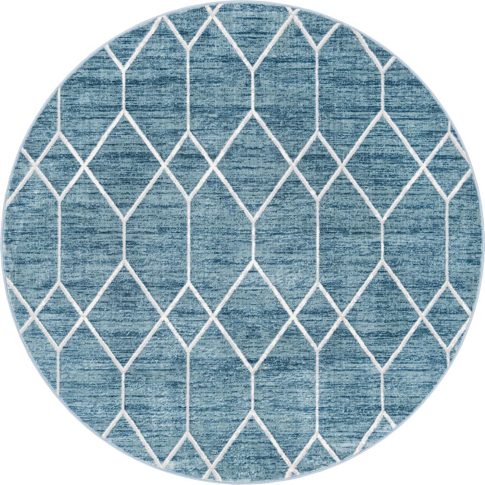 Matrix Trellis Deco Rug, Blue/Ivory (8' 0 x 8' 0). Picture 1