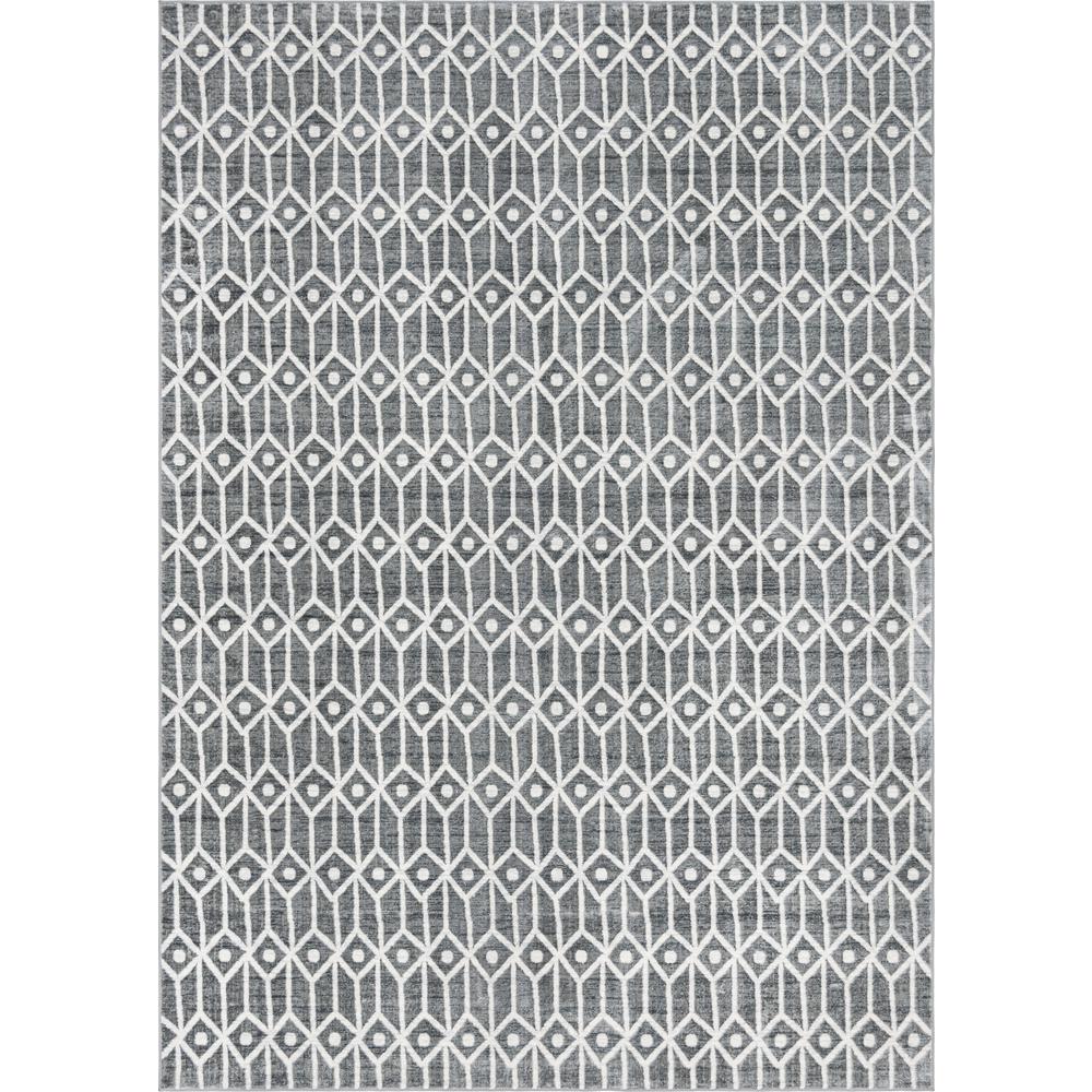 Matrix Trellis Diamonds Rug, Gray/Ivory (9' 10 x 14' 0). Picture 1