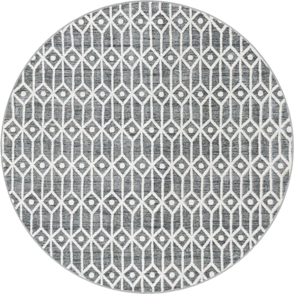 Matrix Trellis Diamonds Rug, Gray/Ivory (8' 0 x 8' 0). Picture 1