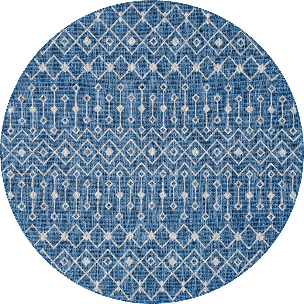 Outdoor Tribal Trellis Rug, Blue/Ivory (2' 0 x 3' 0). Picture 1
