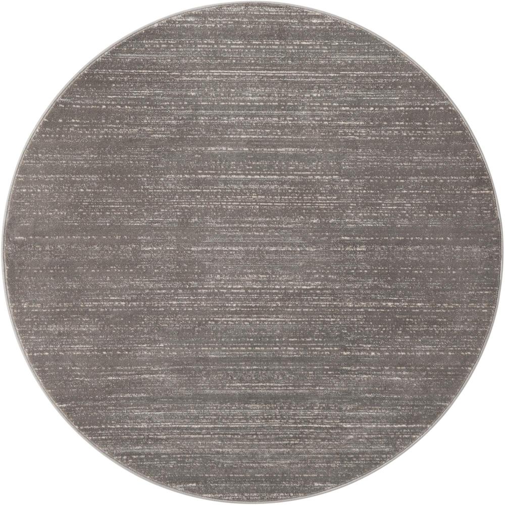 Uptown Madison Avenue Area Rug 5' 3" x 5' 3", Round Gray. Picture 1