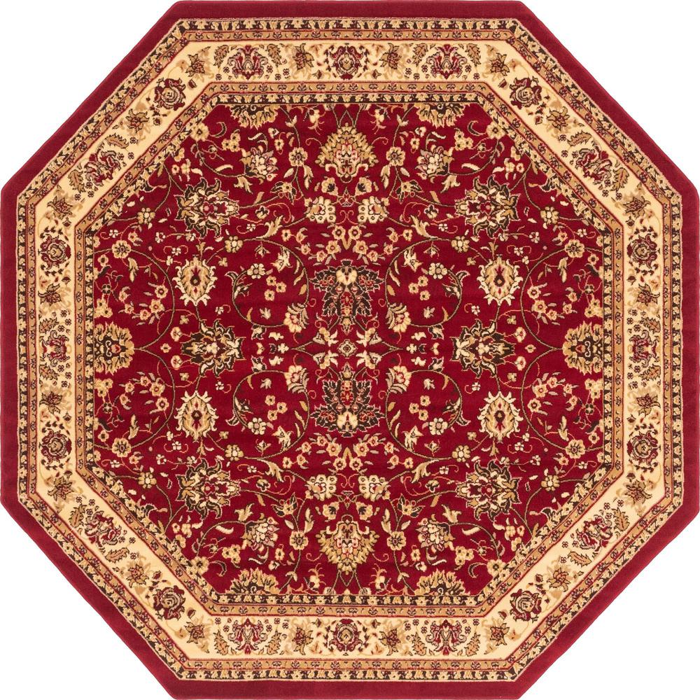 Unique Loom 8 Ft Octagon Rug in Burgundy (3152867). Picture 1