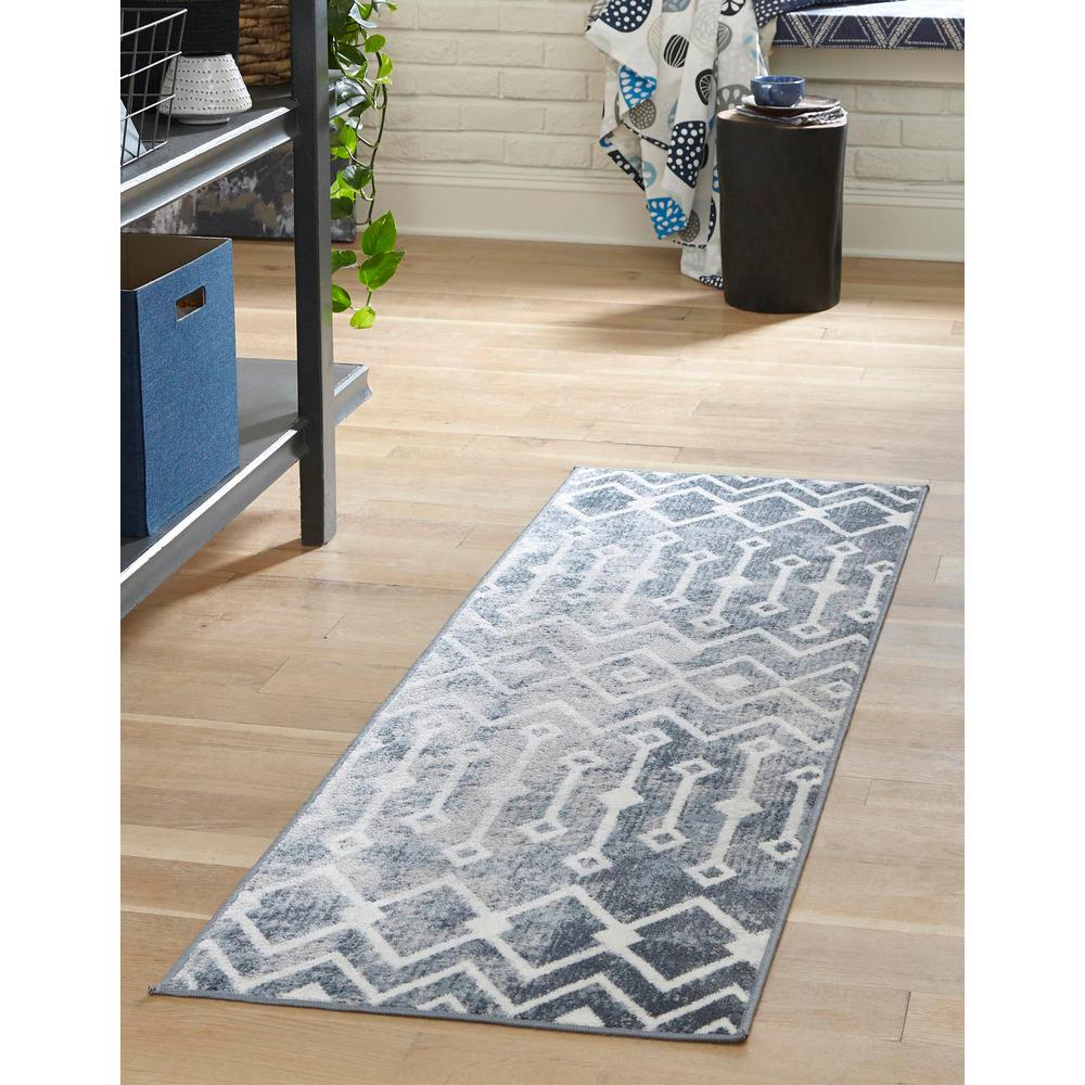 Unique Loom 6 Ft Runner in Blue (3160967). Picture 2